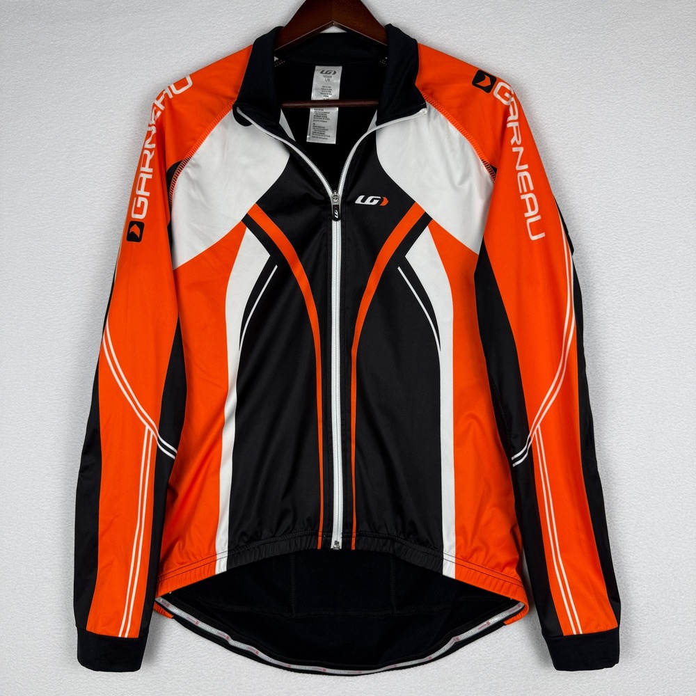 Louis Garneau Glaze 2 Cycling Jacket Womens Large Orange Black Full Zip L/S
